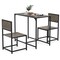 Grey Oak Engineered Wood 3-Piece Bistro Dining Set with Metal Frame